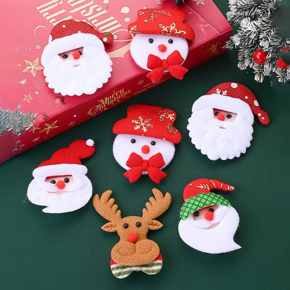 10PCS Christmas Santa Claus & Reindeer Embroidered Patch Set