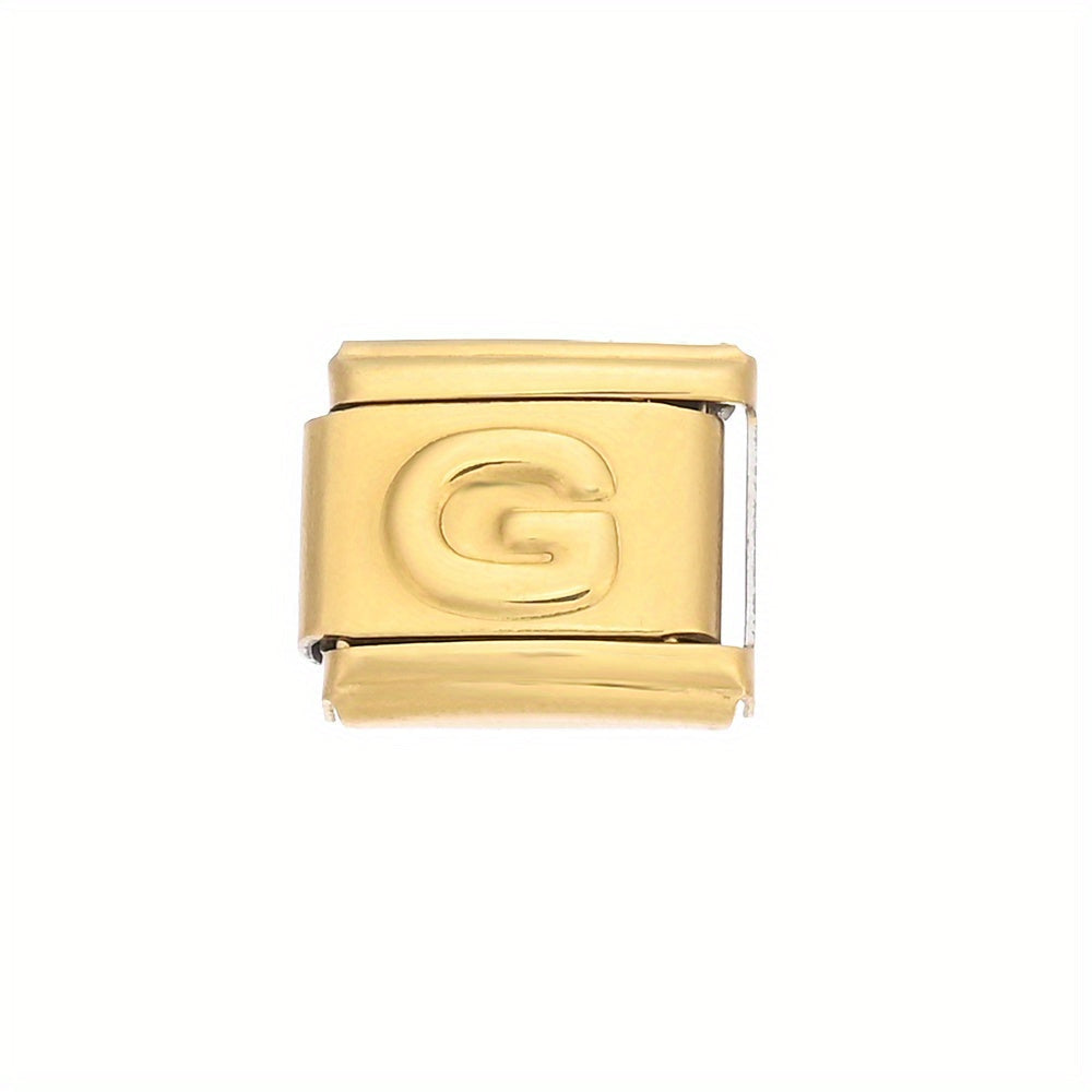 Golden Alphabet Alloy Bracelet Module