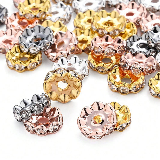30/50PCS 12mm Mixed Color Wavy Crystal Bead Set