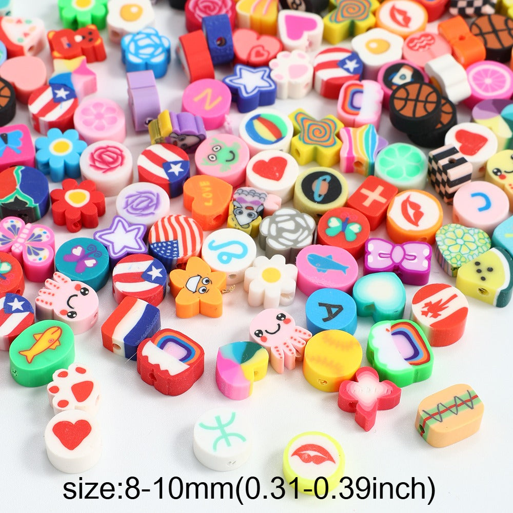 1200pcs Random Mix Clay Beads Bulk