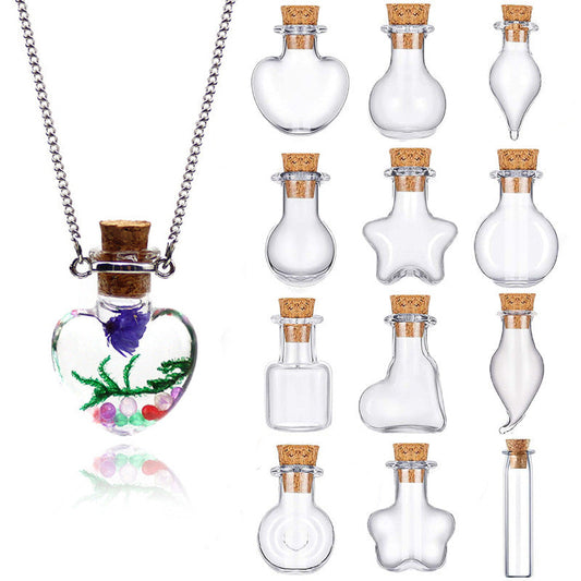 Mini Clear Glass Bottles with Cork Stoppers