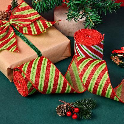 6x6.3 cm Red, Green and White Christmas Webbing