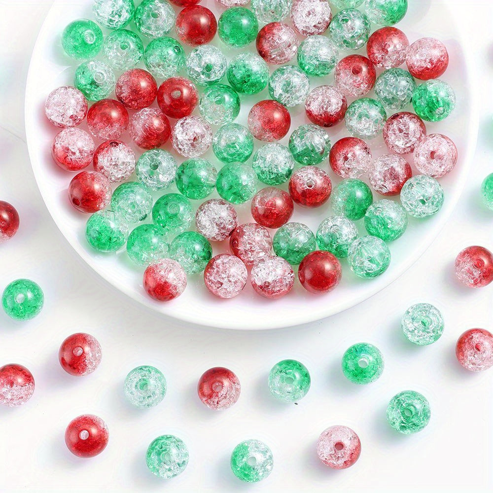 Christmas Gradient Crackle Acrylic Beads