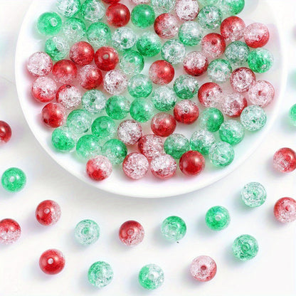 Christmas Gradient Crackle Acrylic Beads