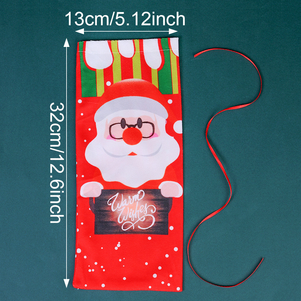 1/3PCS 13×32cm Christmas Character Wine Bottle Bag Set