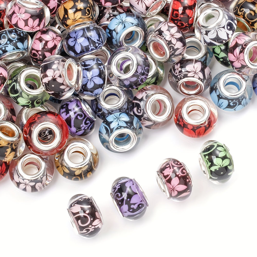 Flower Pattern Resin Beads