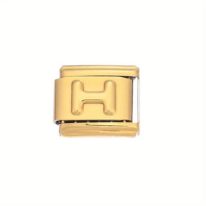 Golden Alphabet Alloy Bracelet Module