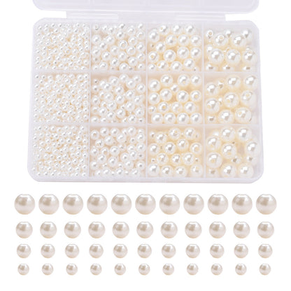 1100PCS Multi-Size Faux Pearl Bead Set