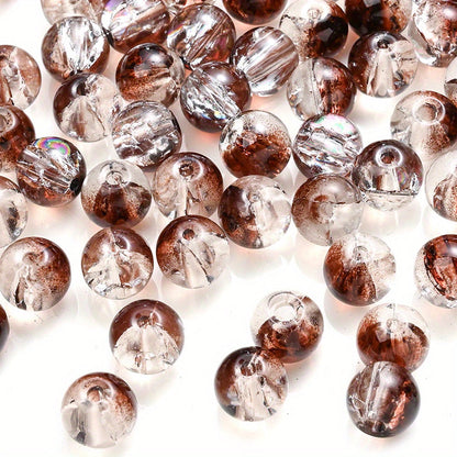 100PCS 8mm Gradient Glazed Flower Bead Set