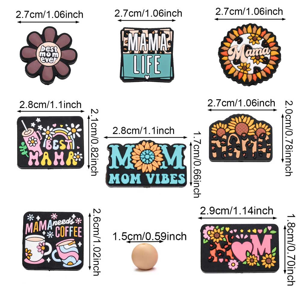 Heart-Shaped Silicone “Happy Mother’s Day” Beads