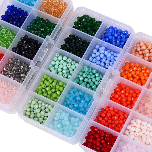 1500pcs/box Jewelry Beads Kit 4mm Mini Jewelry Faceted Beads Set