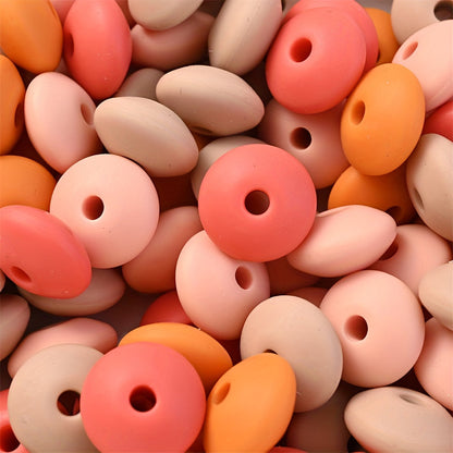 Frosted Flat Silicone Spacer Beads