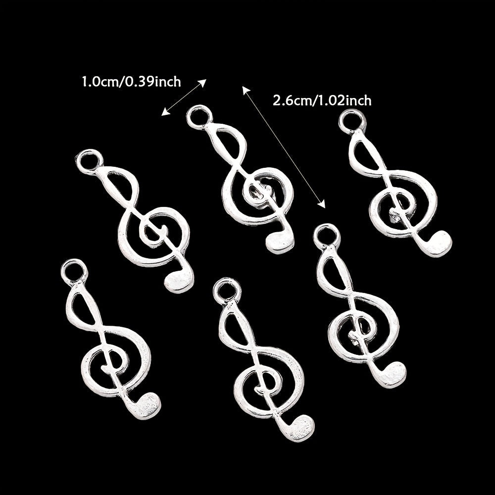 Silver Music Symbol Metal Pendant Charms