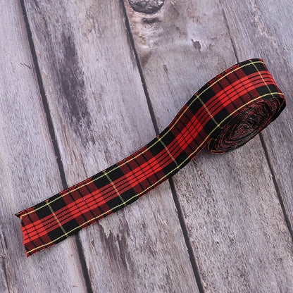 Christmas Plaid Polyester Ribbon