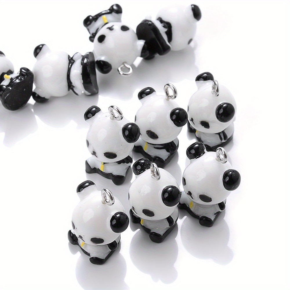15x19mm 5pcs Panda Charms Pendant, Assorted Resin Pendants