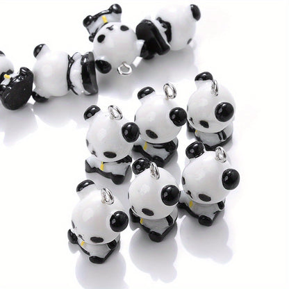 15x19mm 5pcs Panda Charms Pendant, Assorted Resin Pendants