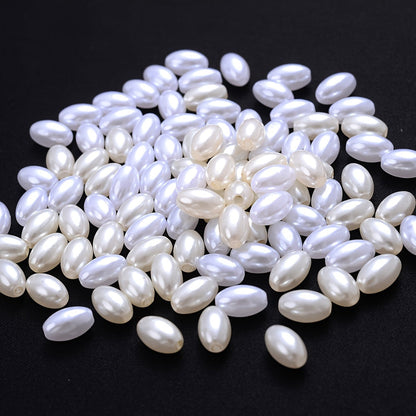 100PCS 6×10mm White Acrylic Bead Set