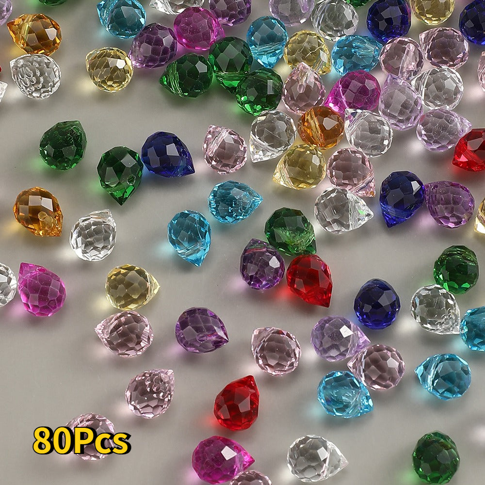8x10 mm Glitter Strawberry Faceted Glass Beads