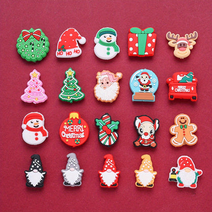 20PCS Christmas-Themed Silicone Loose Bead Set