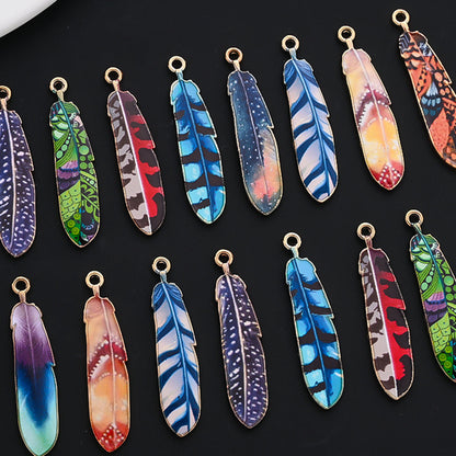 Bohemian Feather Alloy Pendant Charms