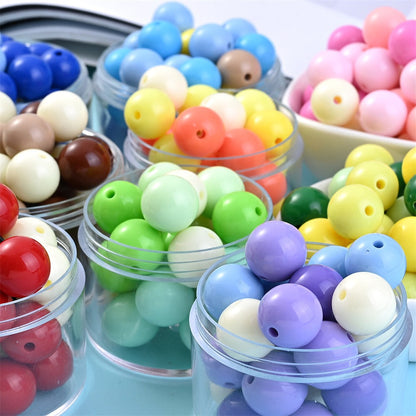 50pcs 16mm Vibrant Acrylic Round Spacer Beads