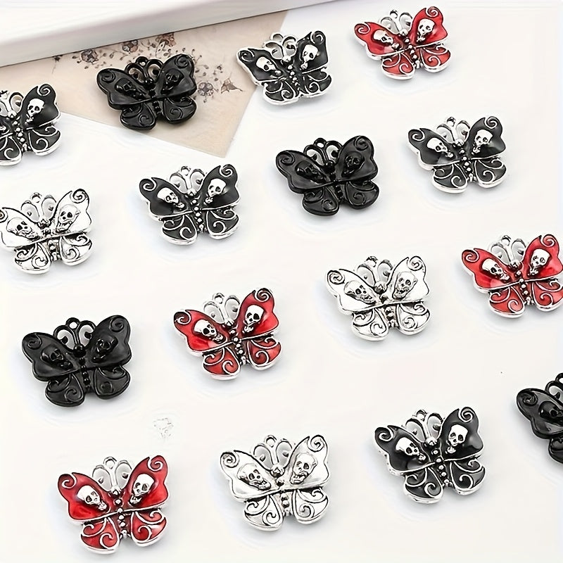 Halloween Skull Butterfly Charms