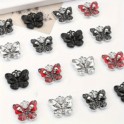 Halloween Skull Butterfly Charms