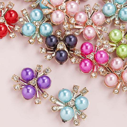 Colorful Flower-Shaped Plastic Flatback Embellishments