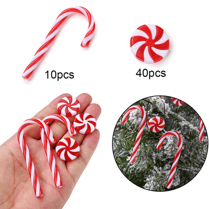 Acrylic Candy Cane Christmas Pendant Charms