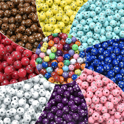 Mixed Acrylic Round Beads