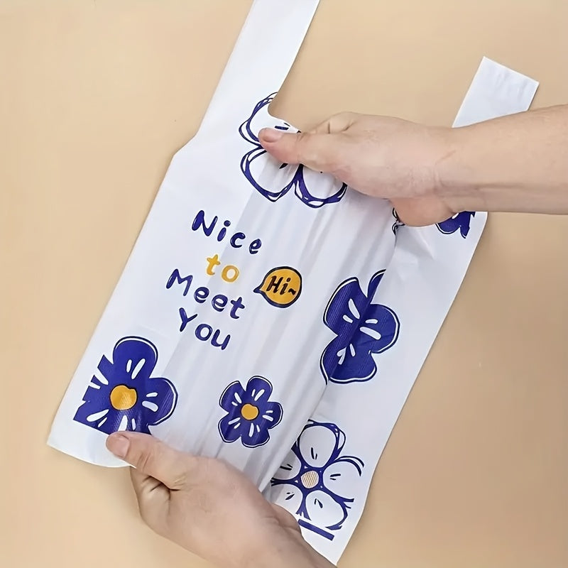 50-Piece Floral Plastic Gift & Storage Bags