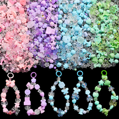 480g Random Color Acrylic Spacer Beads Set