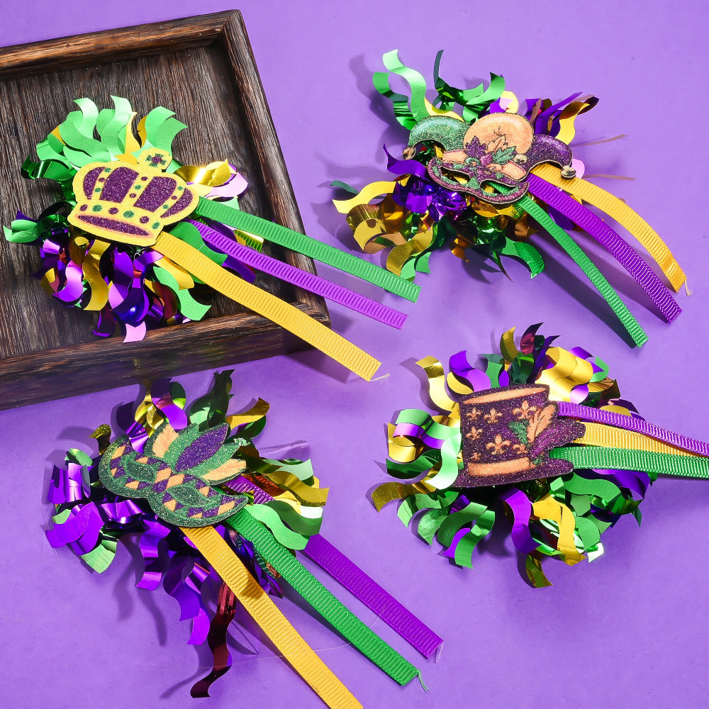 Mardi Gras Carnival Hair Clips