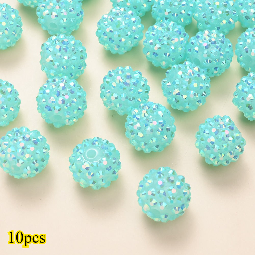 10pcs/set 16mm Random Resin Bayberry Ball Rhinestone Beads