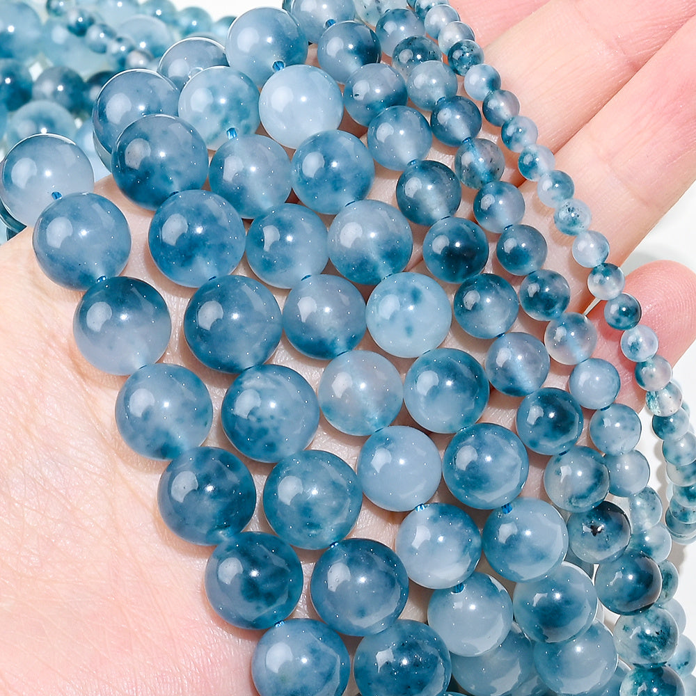 Deep Blue Jade Stone Beads