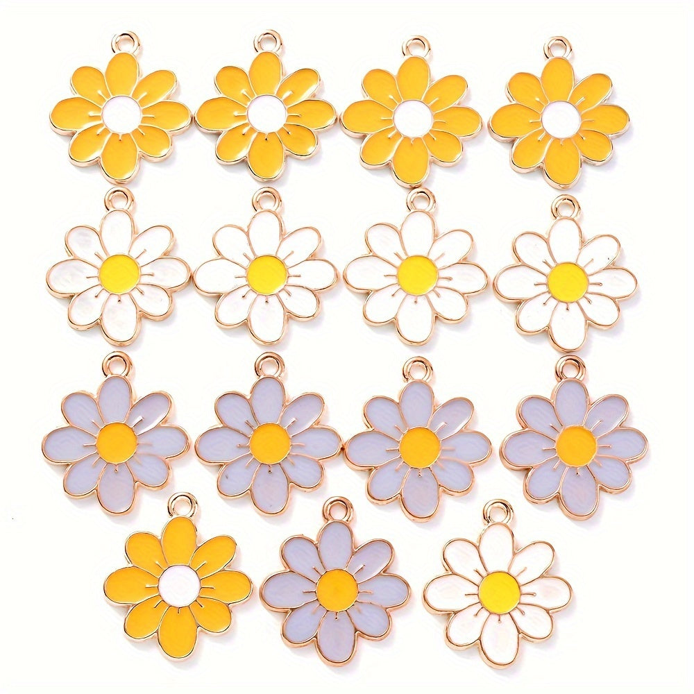 Alloy Daisy Flower Pendants