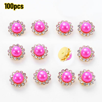 Golden Flower Claw Rhinestone Embellishments