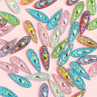 AB Iridescent Resin Teardrop Ornaments