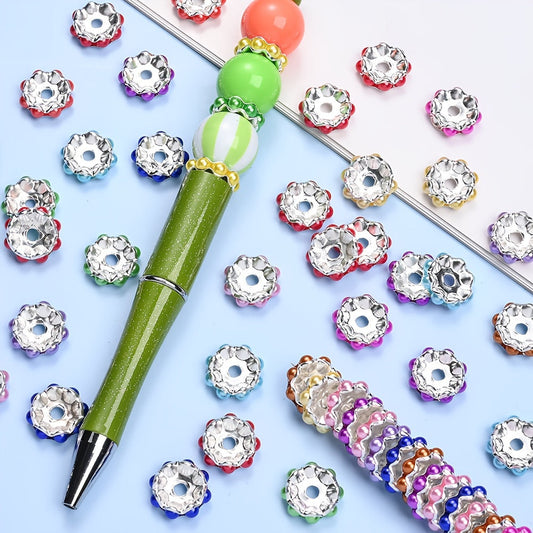 20PCS 12mm Colorful Alloy Wave-Edge Spacer Bead Set