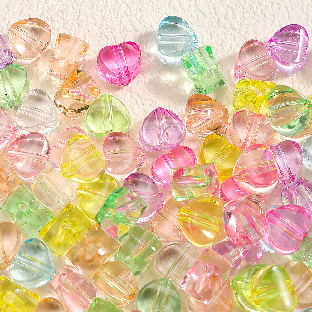 Transparent 3D Love Acrylic Beads