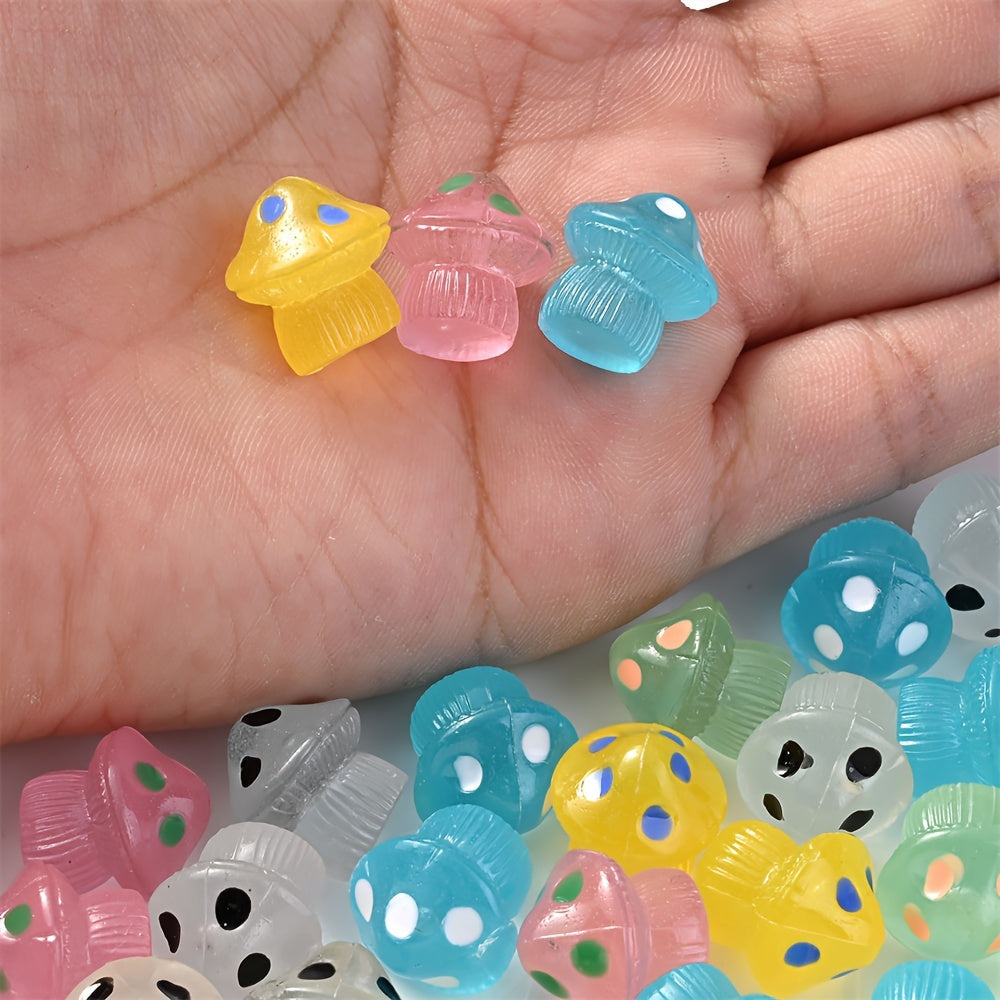 Luminous Resin Mushroom Beads