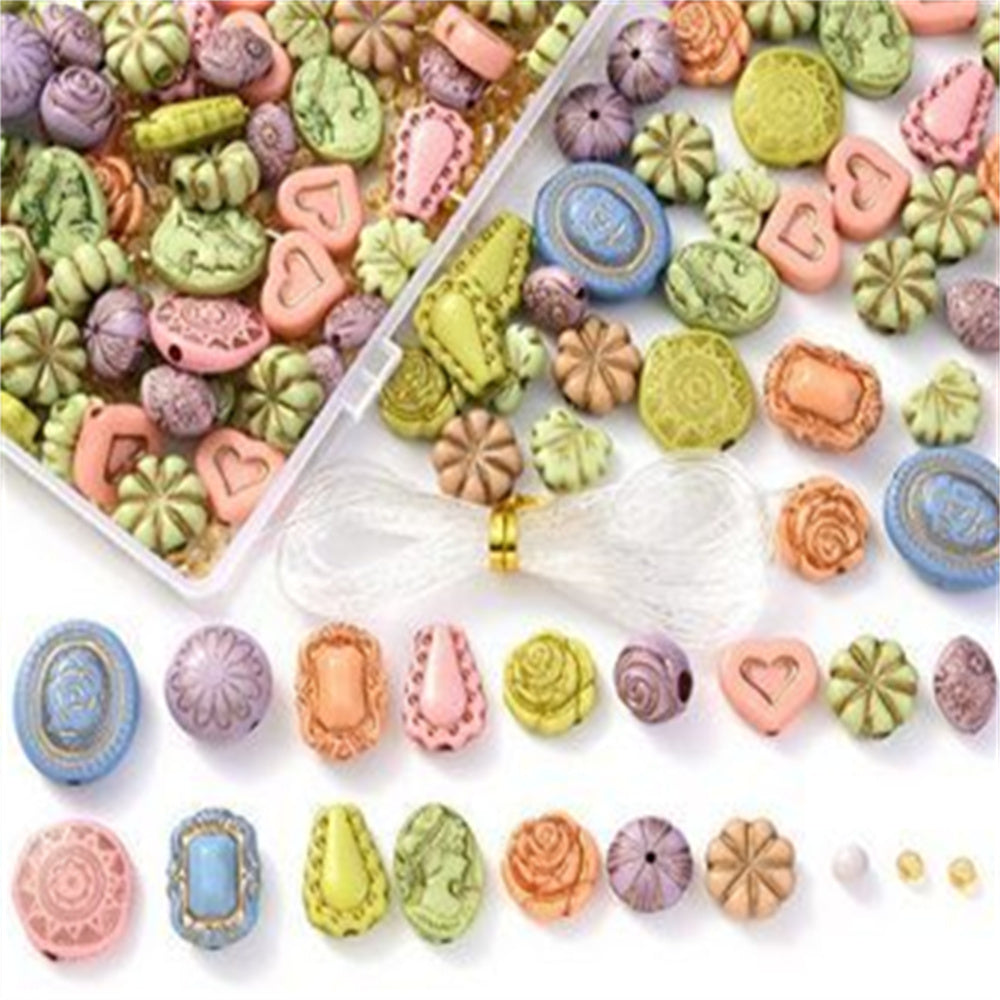 Vintage Floral Acrylic Bead Set
