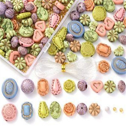 Vintage Floral Acrylic Bead Set