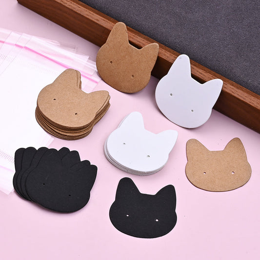 Colorful Cat Shape Jewelry Display Cards with Bags