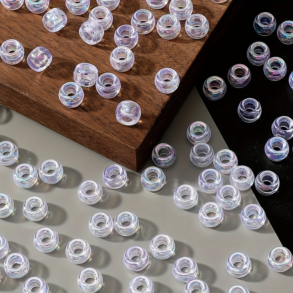 White Clear Pony Beads