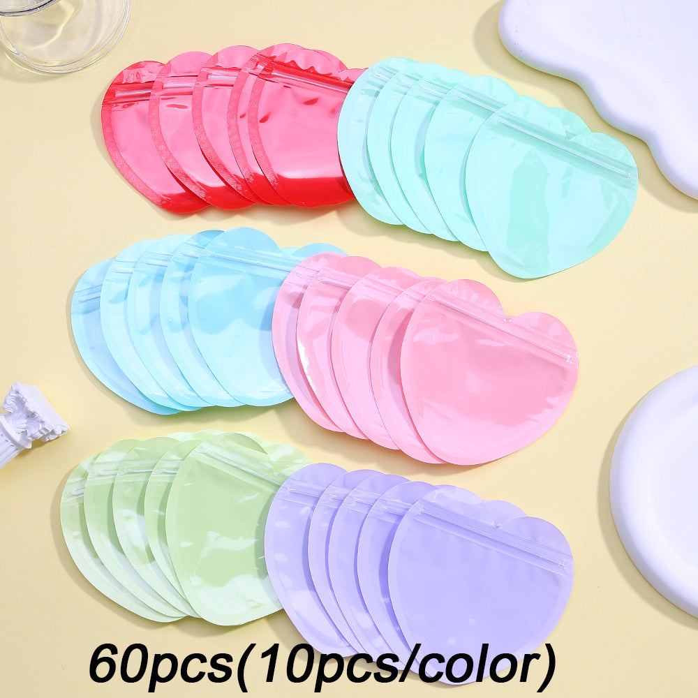 60-Piece Heart-Shaped Ziplock Jewelry Bags