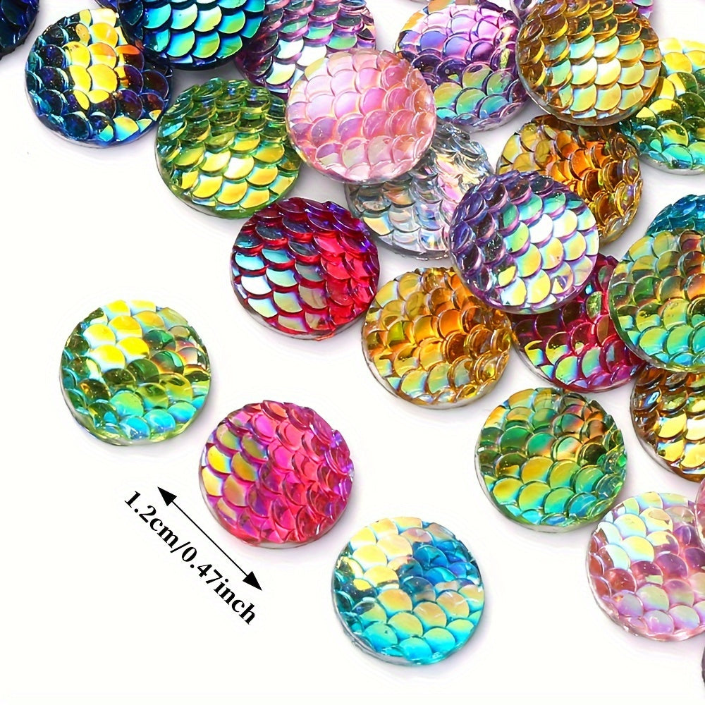 Resin Fish Scale Dome Flatback Embellishments
