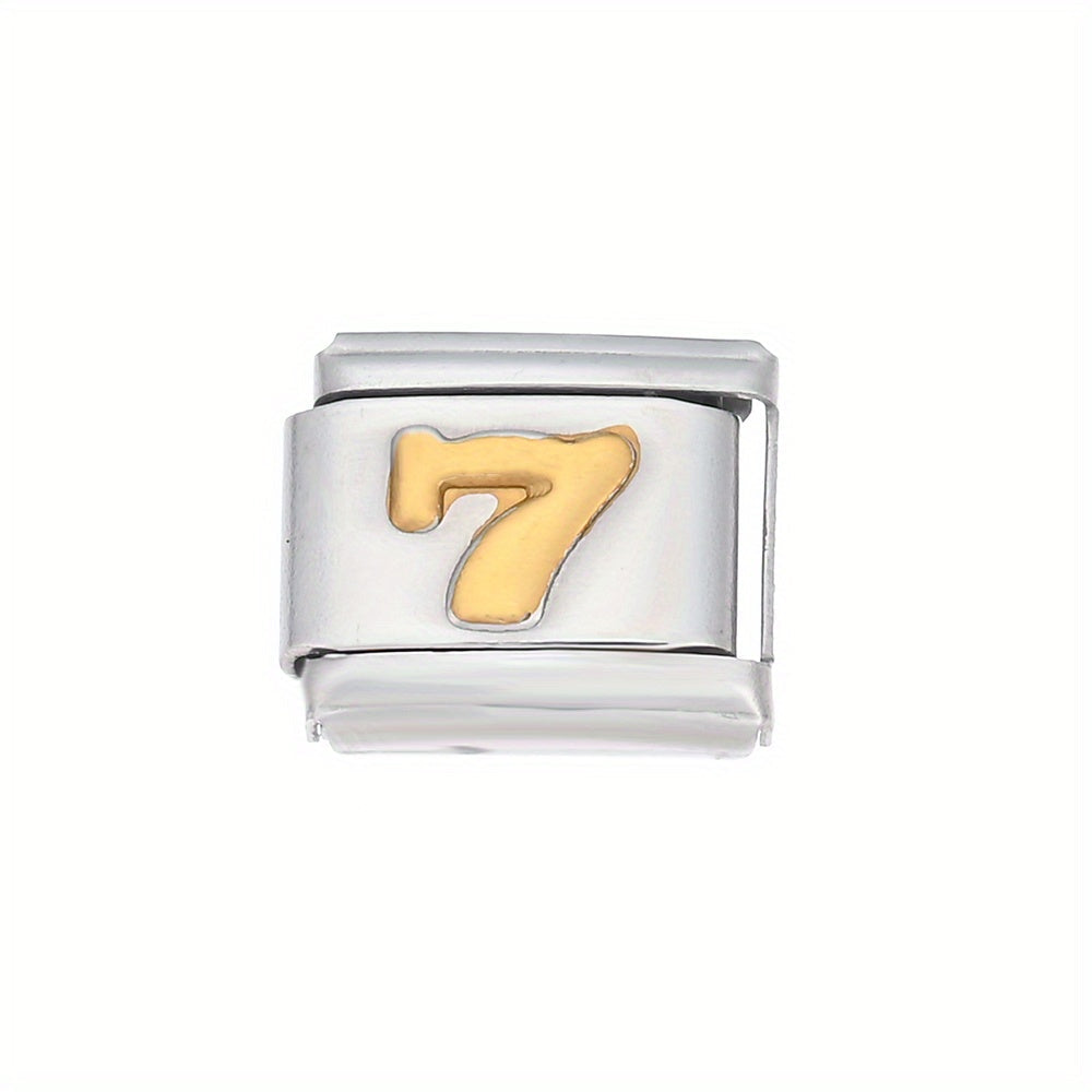 Golden Arabic Numeral Bracelet Module