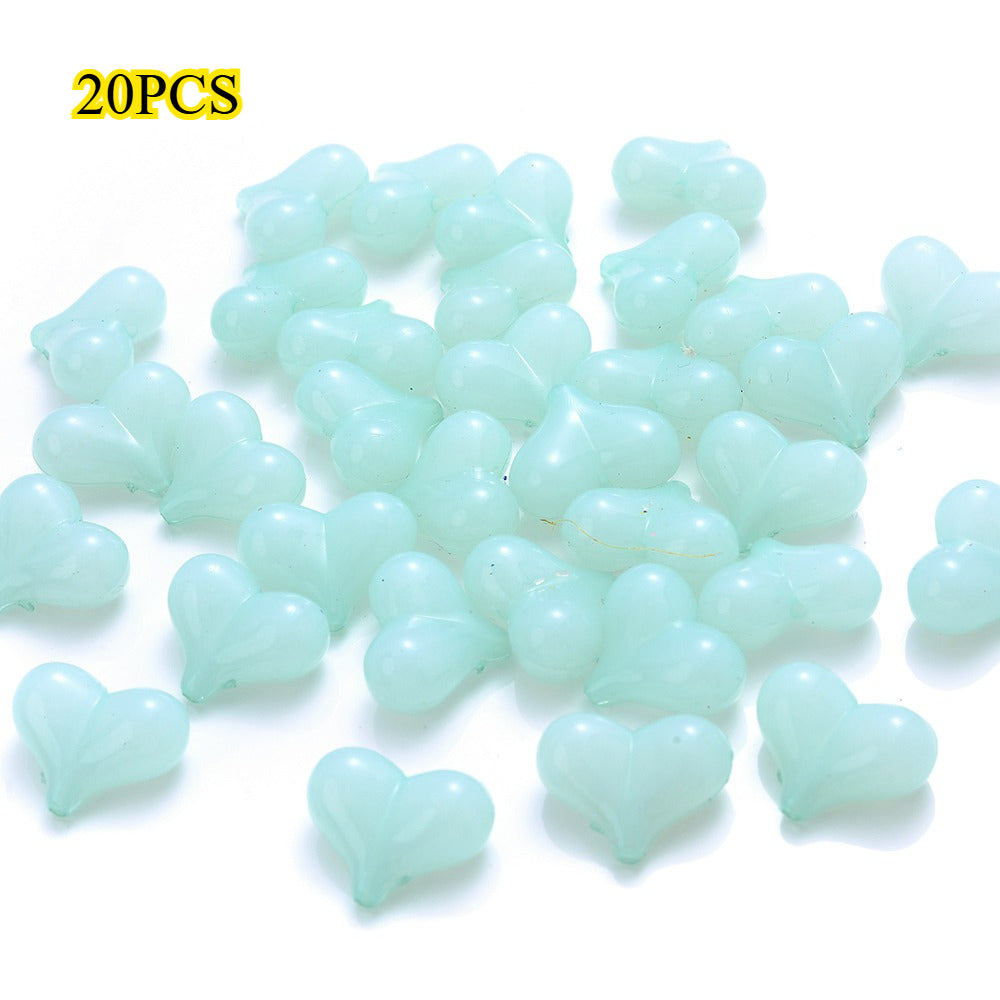 20PCS 17×21mm Multicolor Acrylic Heart Spacer Beads