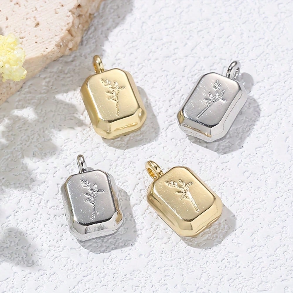 9x15 mm Lavender Alloy Pendant Charms